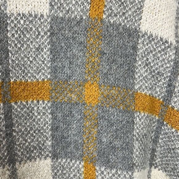 Rachel Zoe Grey/Cream/Mustard Plaid Sweater Shacket Size S (fits oversized) - Picture 10 of 12